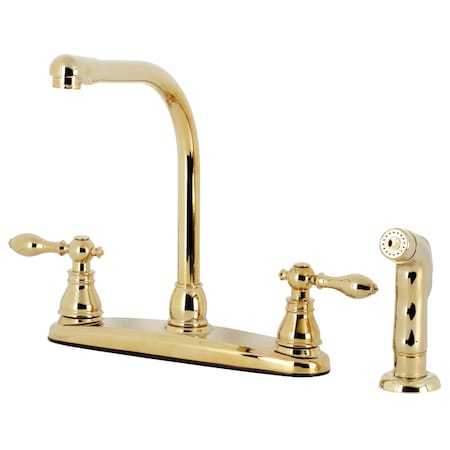 Kingston Brass American Classic Centerset Kitchen Faucet W/Side Sprayer, Brass KB712ACLSP